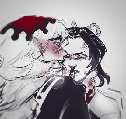 2 characters bust mono color $30