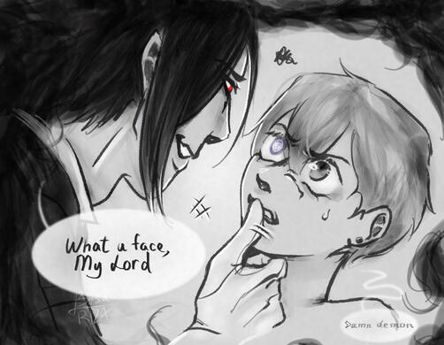 2 characters bust mono color $30