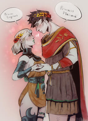 2 characters half body full render $75~